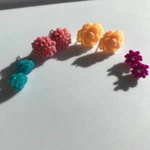 3D Flower Stud Earrings
